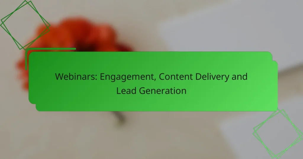 Webinars: Engagement, Content Delivery and Lead Generation