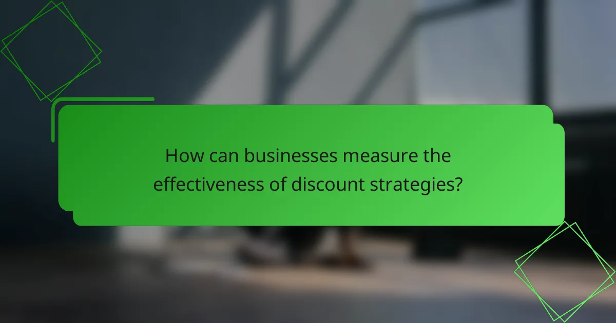 How can businesses measure the effectiveness of discount strategies?