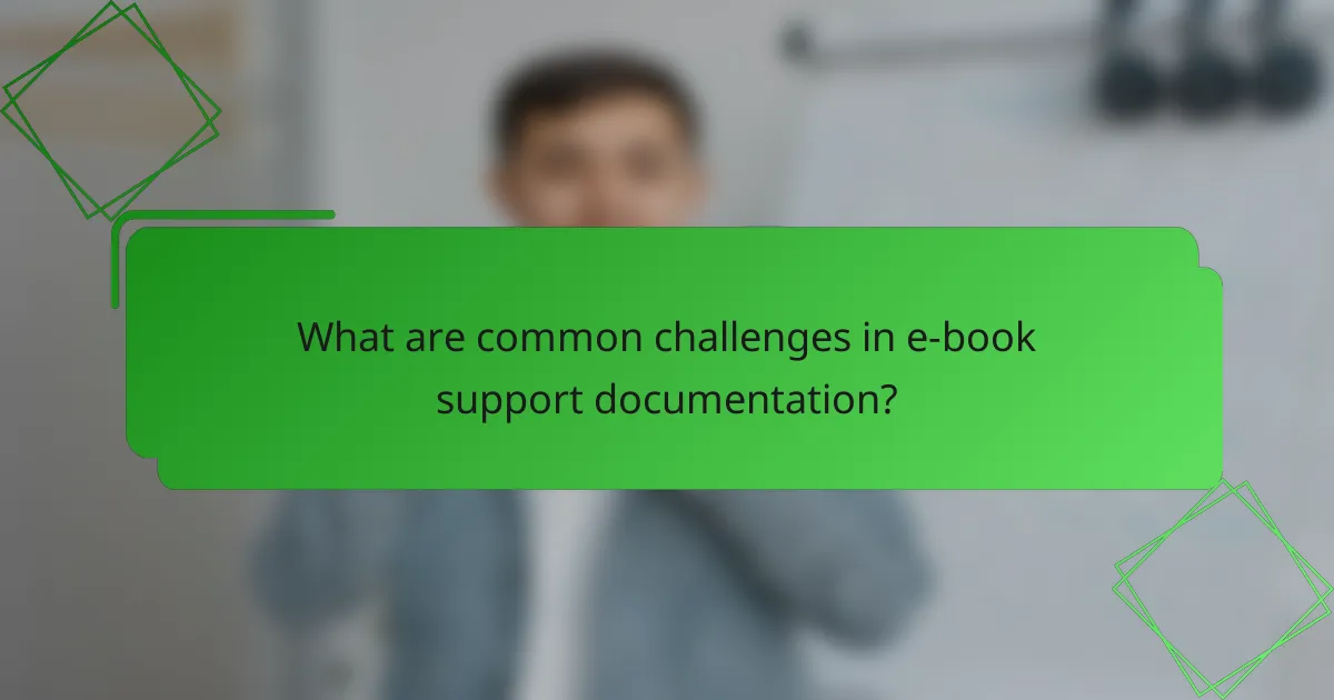 What are common challenges in e-book support documentation?
