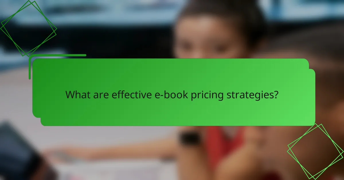 What are effective e-book pricing strategies?