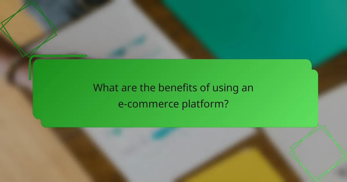 What are the benefits of using an e-commerce platform?