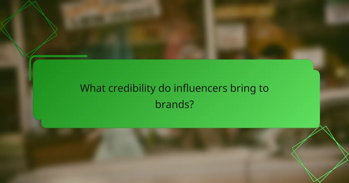 What credibility do influencers bring to brands?