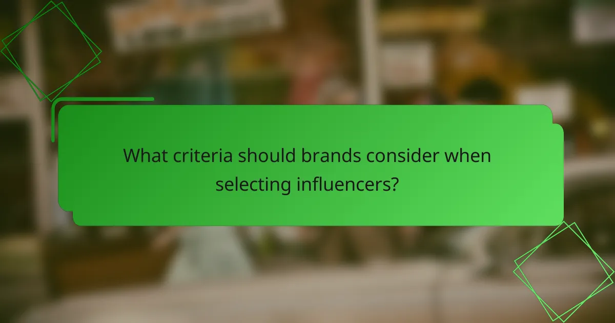 What criteria should brands consider when selecting influencers?