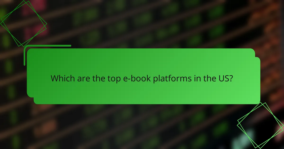 Which are the top e-book platforms in the US?