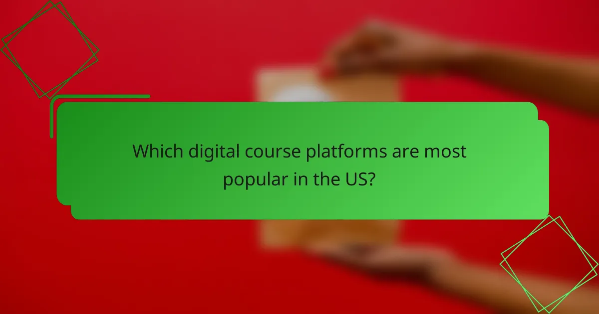 Which digital course platforms are most popular in the US?